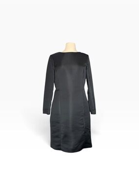 Isoude Women's Black Long-Sleeve Tailored Shift Dress Sustainable Luxury Classic
